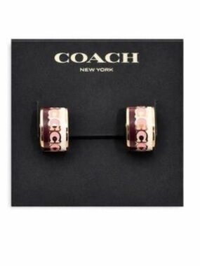 Coach Logo Hoop Earrings